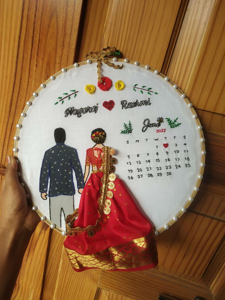 Wedding Hoop with Custom Hashtag - Red Lehenga Social Media Design