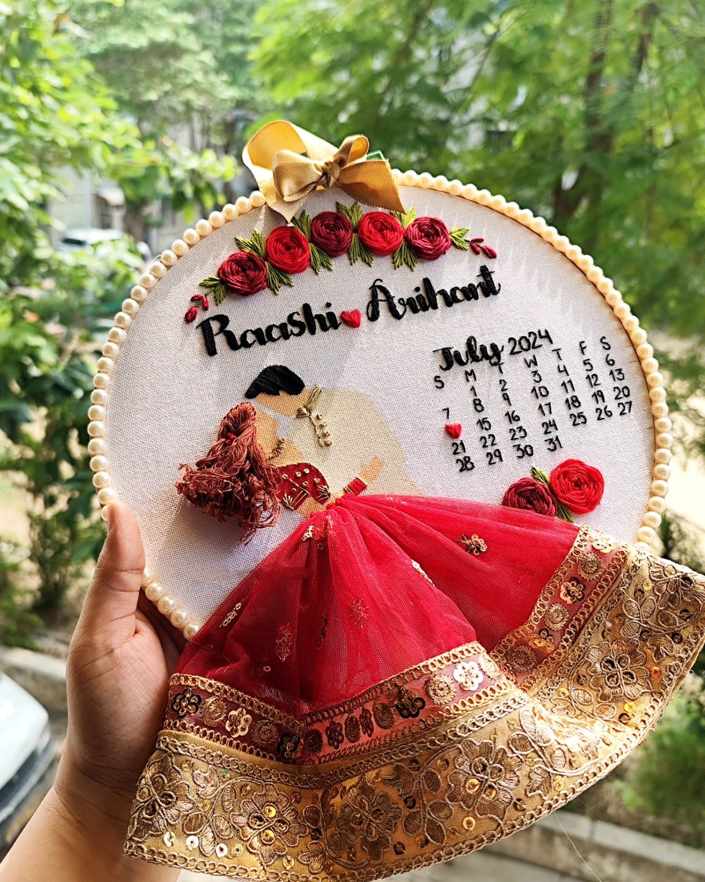 Premium Red & Gold Wedding Hoop - Luxurious Indian Bridal Design