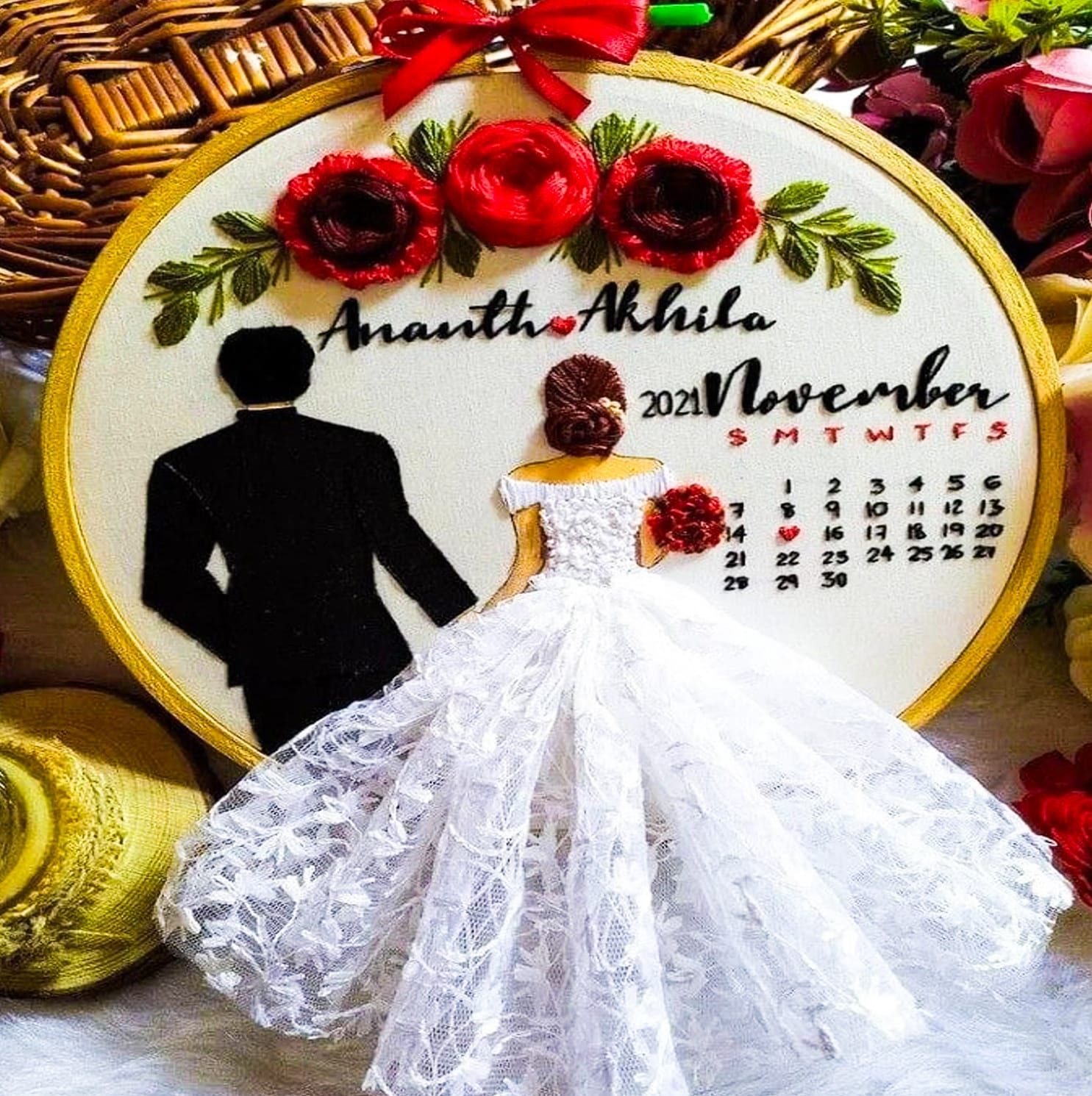 Emerald Green Anniversary Hoop - 'Happy Anniversary' Design